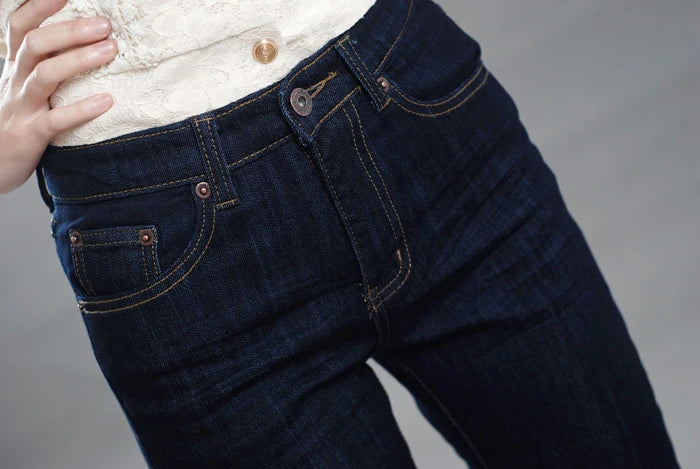 Promotion Women Autumn Bell Bottom Jeans Boot Cut Pants Office Lady Mid Waist Long Flares Trousers Size 26-38