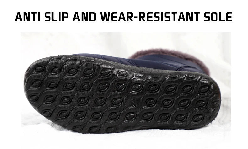 Winter Women Boots Waterproof Snow Boots Plus Size Casual Flat Women Casual Shoes Warm Fur Female Boots Antislip Cotton Shoes