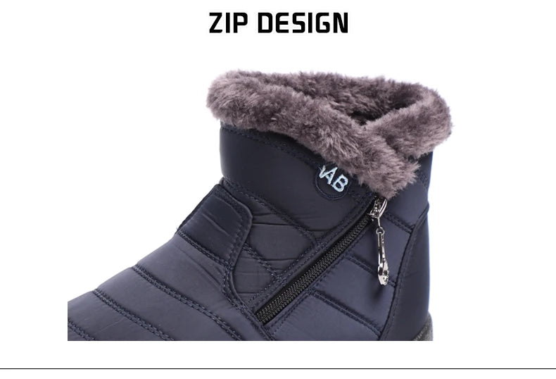 Winter Women Boots Waterproof Snow Boots Plus Size Casual Flat Women Casual Shoes Warm Fur Female Boots Antislip Cotton Shoes